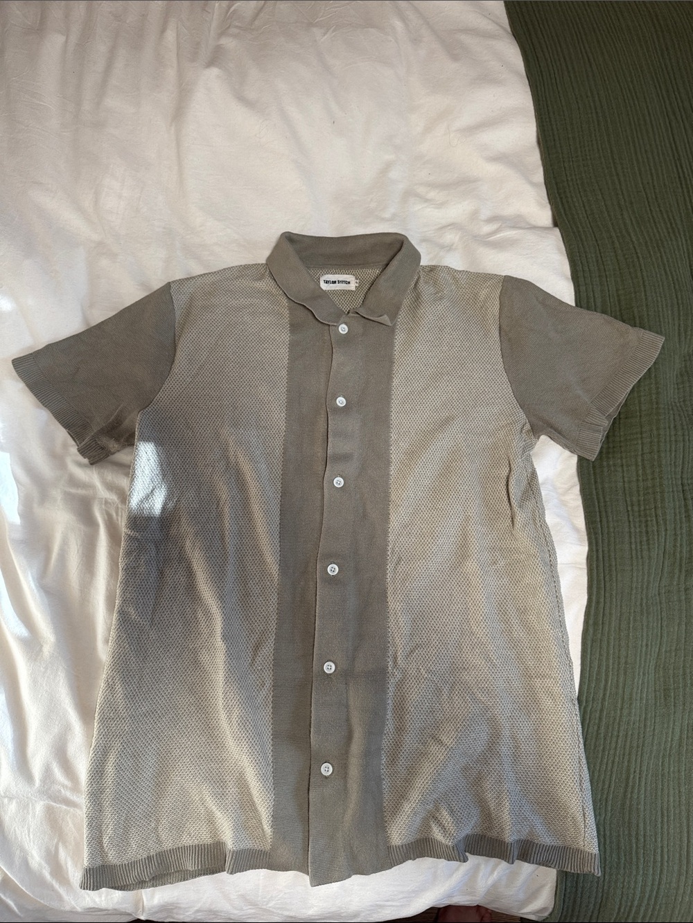 Taylor Stitch Button Down Polo in Beige Stripe